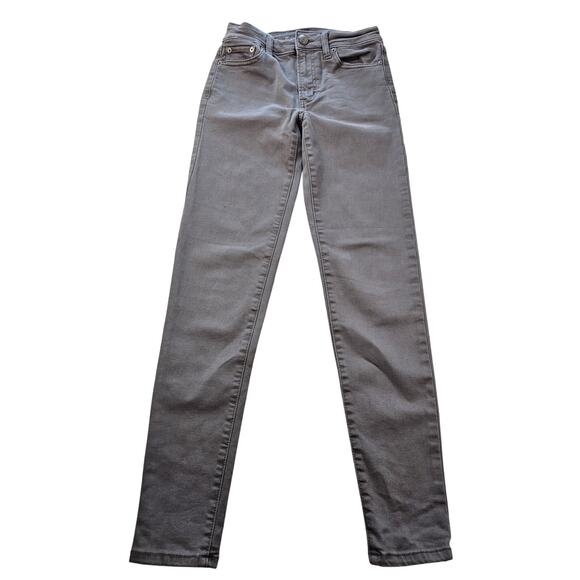 American eagle size 0 R grey hi rise skinny grey jeggings jeans juniors casual - Picture 1 of 8